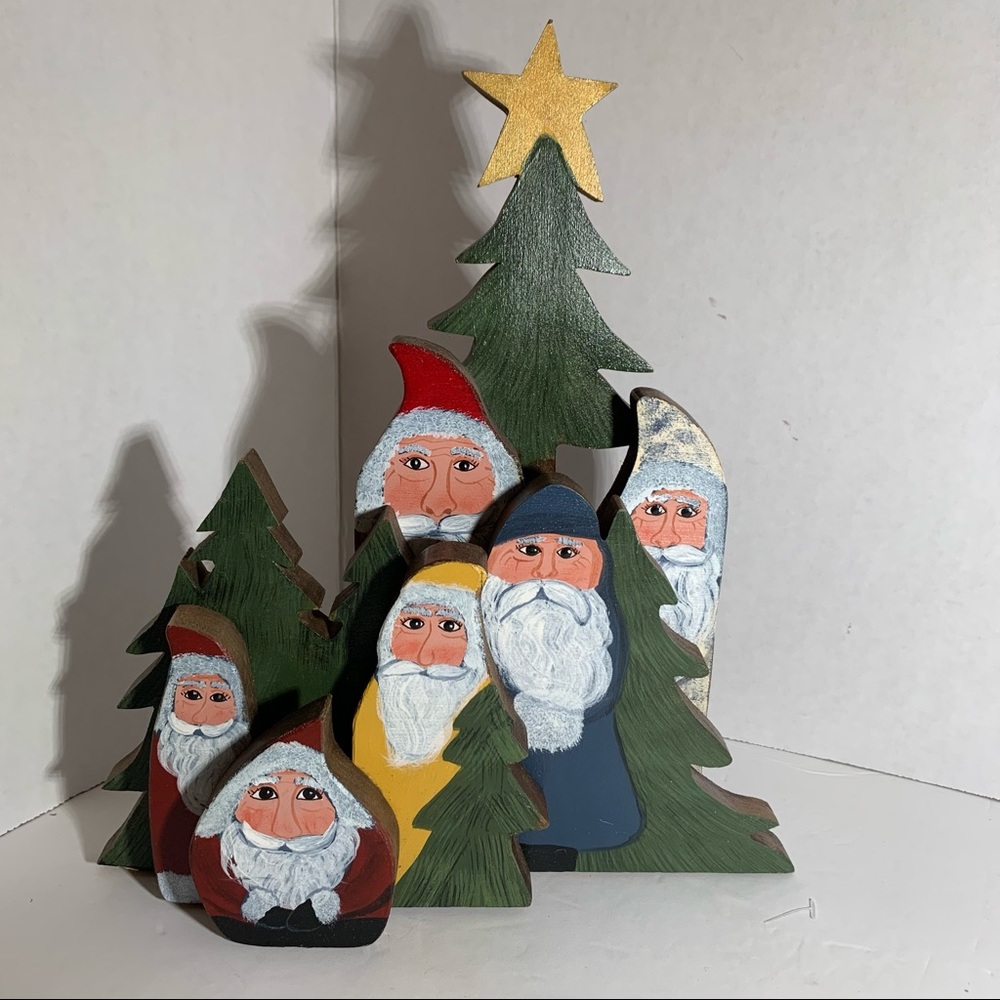Handmade Folkart Santas